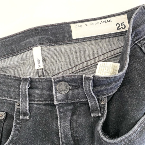 RAG & BONE Skinny Jeans with Open Hem in Concrete Wash - Picture 4 of 12